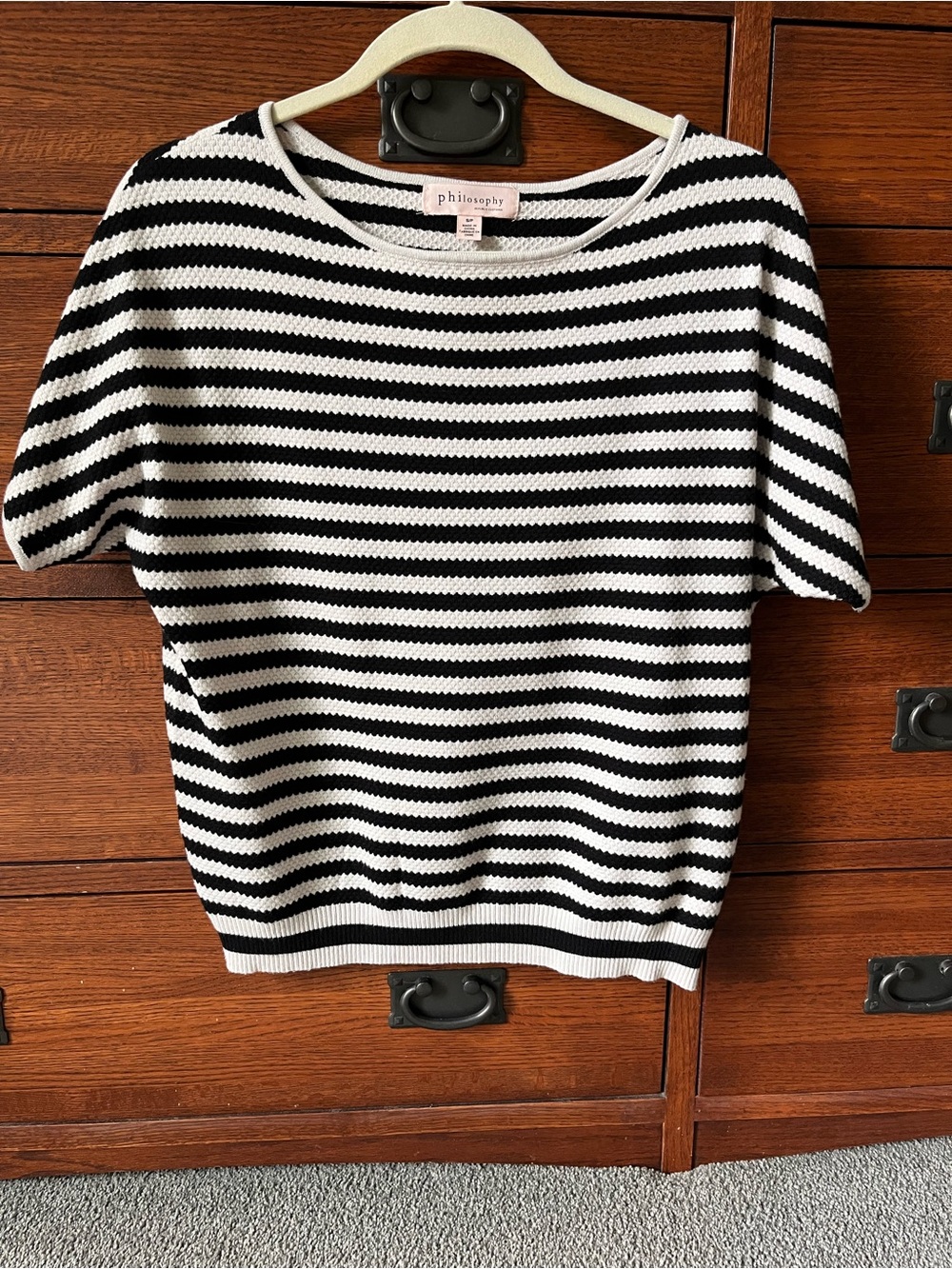 Philosophy Republic Clothing Black/White short sleeve sweater Size Small/Petite